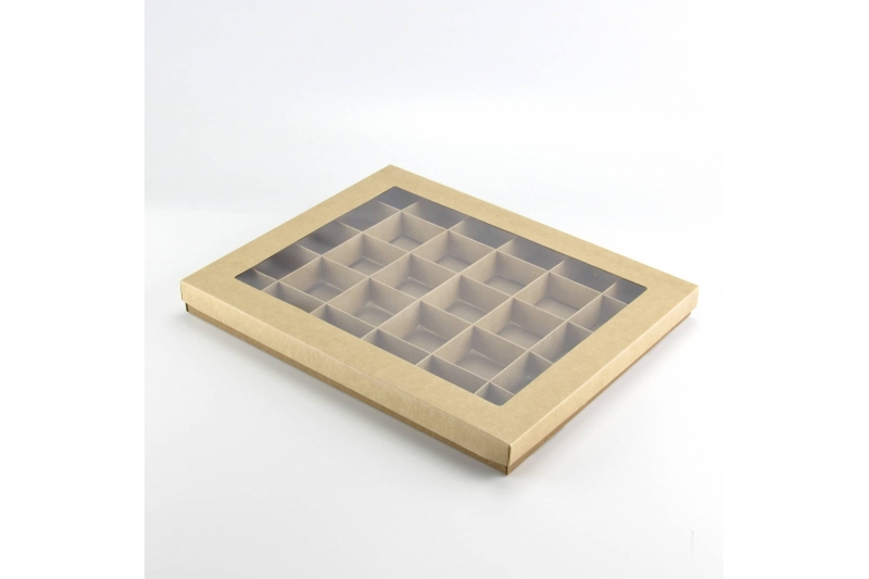 Коробка для пряничного календаря на 30 ячеек (белая/крафт)